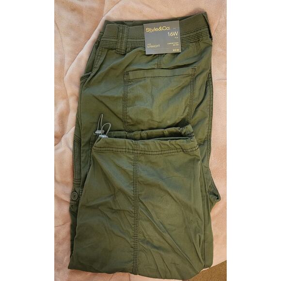 Style & Co Capri Cargo Pants (PLUS SIZE 16W);Bungee Hem - Picture 1 of 4